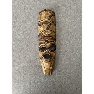 Hand Carved African Wood Mask - 12” x 3.5”